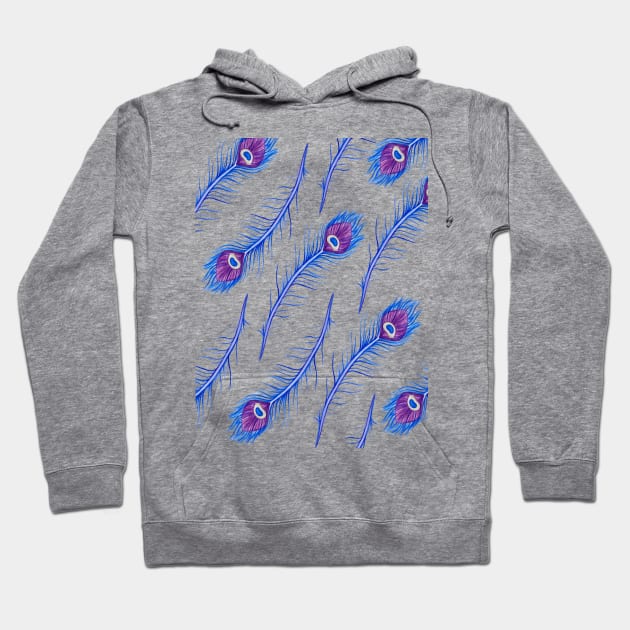 Peacock Feather Pattern Hoodie by kuallidesigns